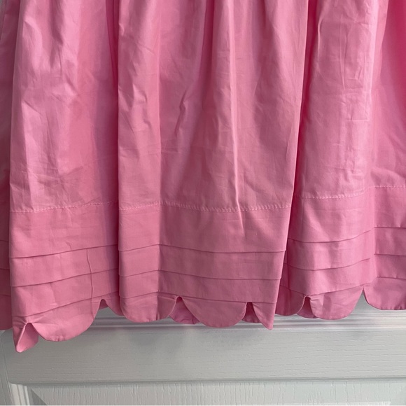 NEW English Factory Pink scalloped puff sleeve Short Sleeve Mini Dress Medium - Picture 11 of 16